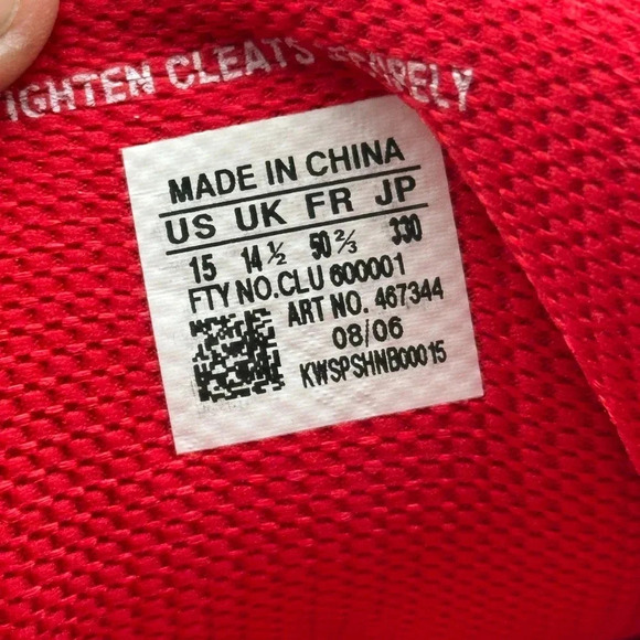 Men’s Size 15 Adidas Red Spinner lV Steel Baseball Softball Cleats NWOB - Picture 7 of 11